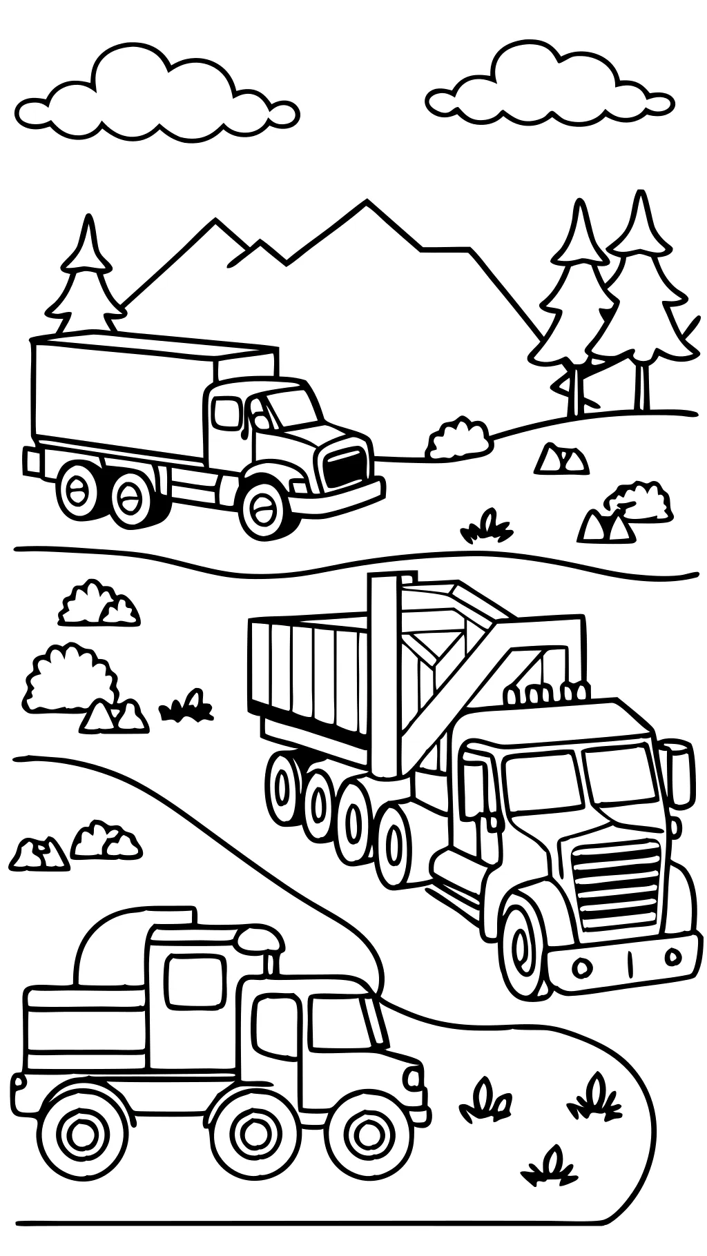 trucks coloring page